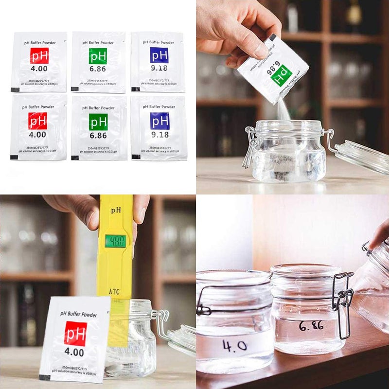 DuvinDD 15 Pack pH Meter Buffer Solution Powder for Precise pH of pH Meter, Calibration Powder Solution 4.00/6.86/9.18 - Image 2